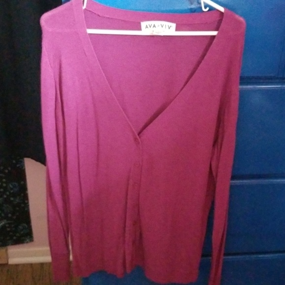 3/$18 Purple Long Sleeve Cardigan - Picture 2 of 2